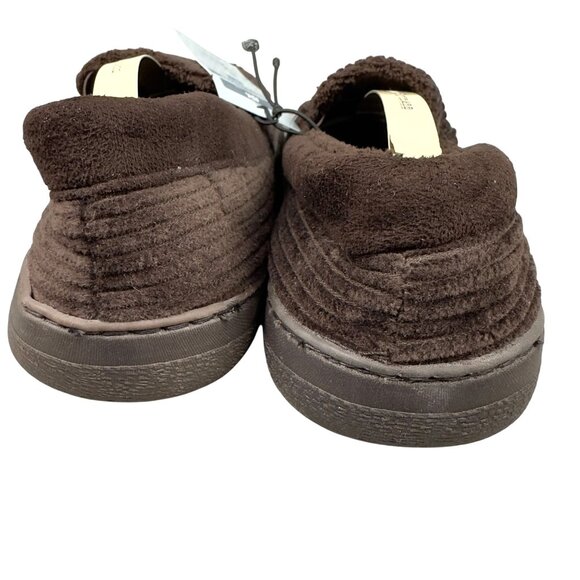 Royal Class Mocassin Slippers Mens L 11/12 Brown Corduroy Memory Foam - Picture 7 of 9